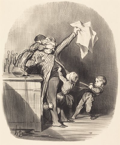 Genoegens van het vaderschap door Honoré Daumier