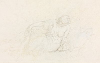 Liggende Vrouw Leunend op Haar Arm (verso) door Honoré Daumier