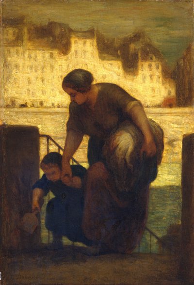 De wasvrouw, ca. 1863 door Honoré Daumier