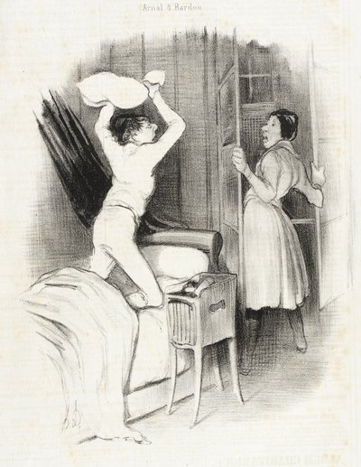 Théâtre du Vaudeville - Na middernacht door Honoré Daumier