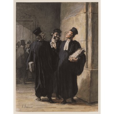 Drie advocaten in gesprek door Honoré Daumier