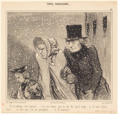 Je irriteert me, mijn vrouw!... het is al een uur... door Honoré Daumier