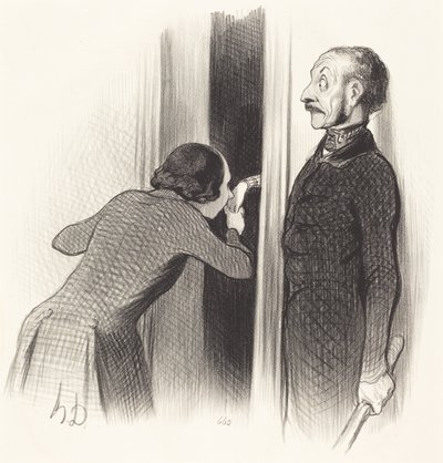 Een te gelukkige minnaar door Honoré Daumier