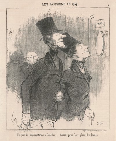 Een dag van een benefietvoorstelling door Honoré Daumier