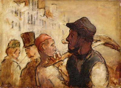 Arbeiders op straat door Honoré Daumier
