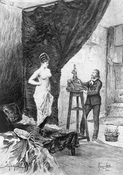 Illustratie door Georges Cain voor Cousin Bette, roman van Honore de Balzac uit de collectie Human Comedy, gepubliceerd in 1900, Parijs door Honore de Balzac