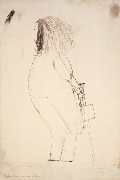 Zelfportret met hoed en wandelstok door Honore de Balzac