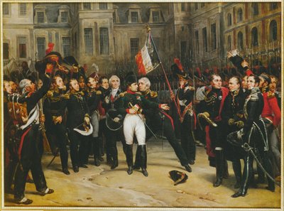 Napoleon neemt afscheid van de Keizerlijke Garde in Fontainebleau ... door Horace (after) Vernet