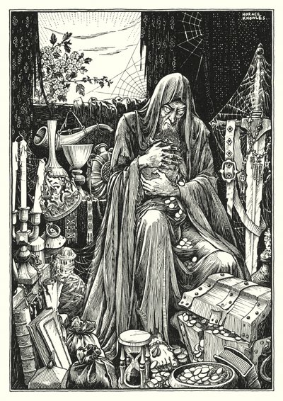 Illustratie voor De Bergrede (gravure) door Horace J. Knowles
