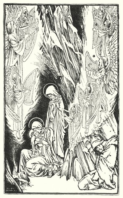 De heilige nacht (litho) door Horace J. Knowles