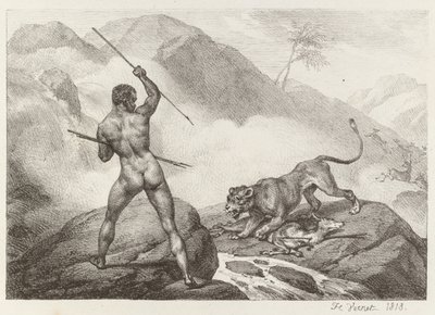 Afrikaanse Jager (Chasseur Africain) door Emile Jean Horace Vernet