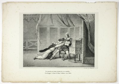 Tegelijkertijd haalt het monster een hakmes tevoorschijn... door Horace Vernet