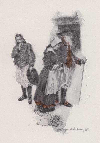 Illustratie voor Evangeline, Een Verhaal van Arcadie, door Henry Wadsworth Longfellow door Howard Chandler (after) Christy