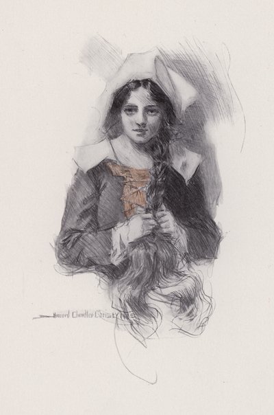 Illustratie voor Evangeline, een verhaal van Arcadie, door Henry Wadsworth Longfellow door Howard Chandler (after) Christy