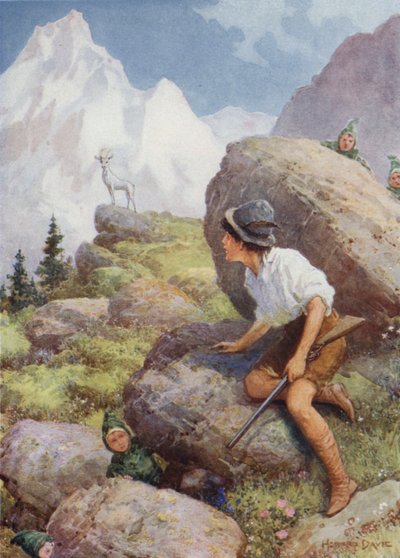 "Hij zag slatarog op een piek staan" uit "De Legende van de Witte Gems" door Howard Davie