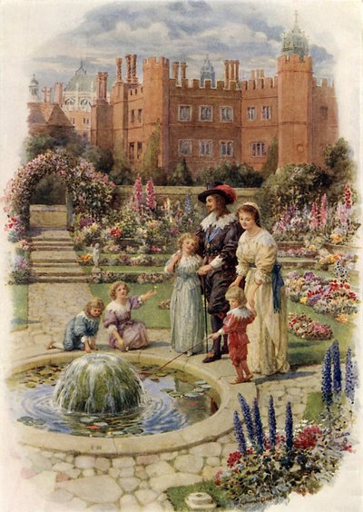 Koning Charles I en Koningin Henrietta in Hampton Court door Howard Davie