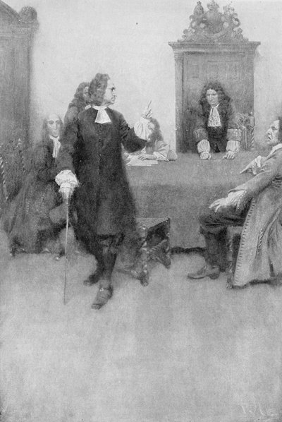 Een Interview tussen Sir Edmund Andros en James Blair, illustratie uit 