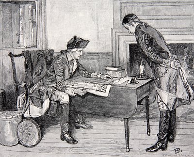 Hale ontvangt instructies van Washington door Howard Pyle