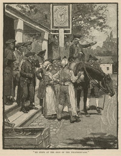 Hij stopt bij het teken van de windwijzer door Howard Pyle
