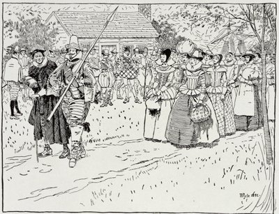 De Aankomst van de Jonge Vrouwen in Jamestown, 1621, uit Harper