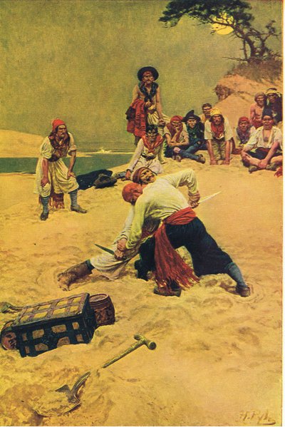 Wie zal kapitein zijn, uit Howard Pyles Book of Pirates gepubliceerd door Harper & Bros, 1921 door Howard Pyle