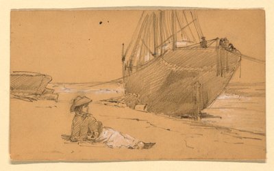 Tekening, Aan de kust, 1884 door Howard Russell Butler