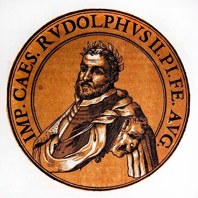 Medailleportret van Rudolph II, Heilige Roomse Keizer door Hubert (after) Goltzius