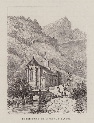 Notre-Dame De Livron, A Caylus (gravure) door Hubert Clerget