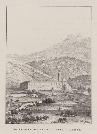 Notre-Dame Des Sept-Douleurs, A Corbara (gravure) door Hubert Clerget
