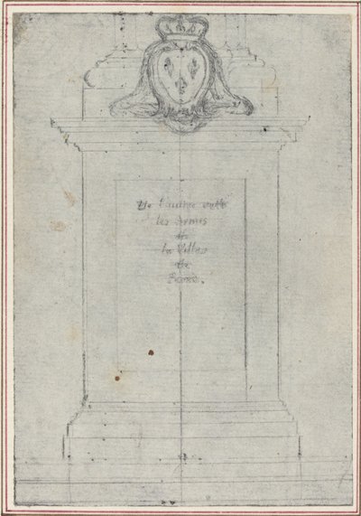 Een sokkel bekroond door de wapens van de koning van Frankrijk door Hubert Francois Gravelot