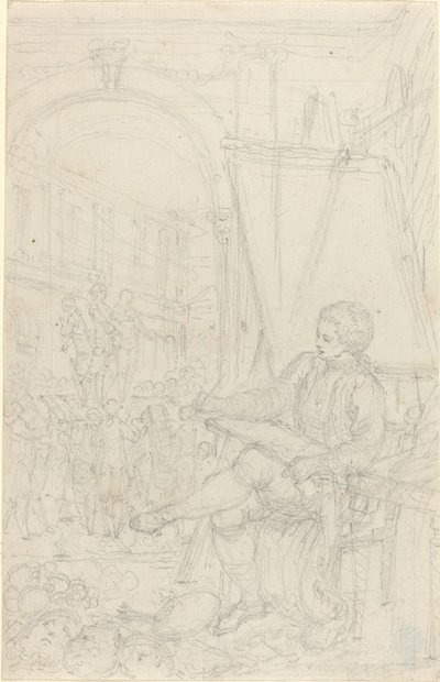 Zelfportret door Hubert Francois Gravelot