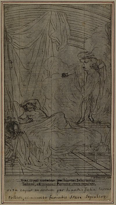 Studie voor Lucains "La Pharsale", Canto III door Hubert Francois Gravelot