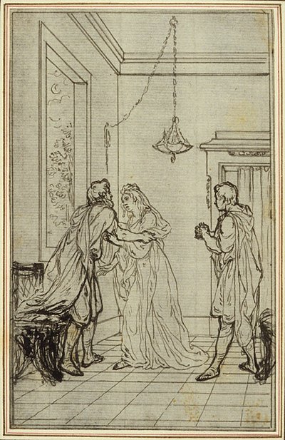 Studie voor Lucains "La Pharsale", Canto II door Hubert Francois Gravelot