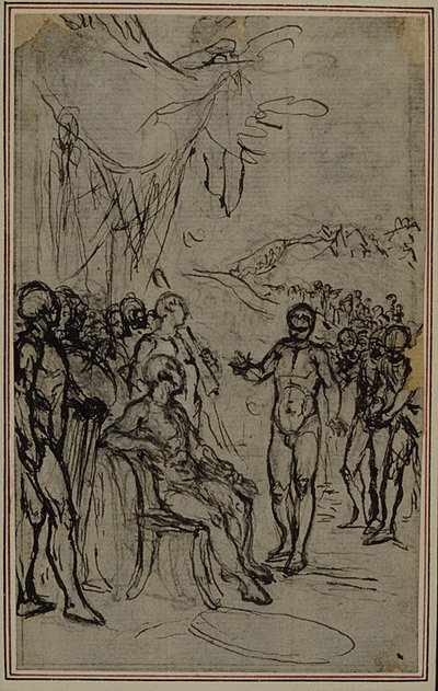 Studie voor Lucains "La Pharsale", Canto IV door Hubert Francois Gravelot