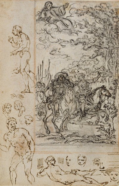 Studie voor vignet in Voltaire