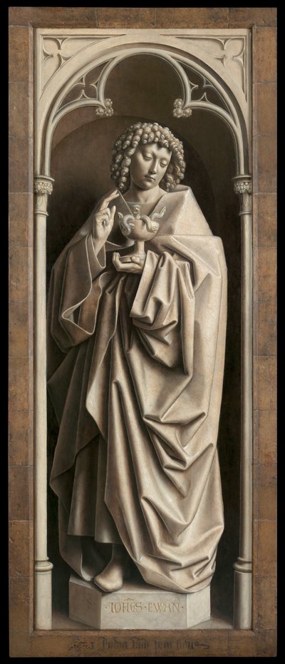 St. Johannes de Evangelist, van het exterieur van de rechter vleugel van het Lam Gods door Hubert & Jan van (1390 1441) Eyck