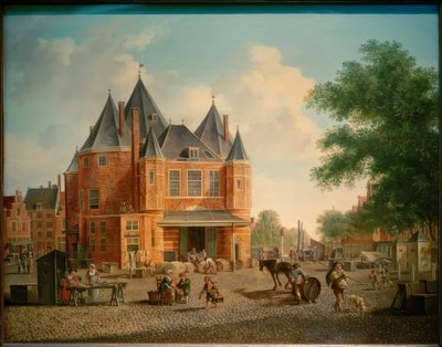 De Antoniuswaag op de Nieuwmarkt in Amsterdam door Hubert Pieter Schouten
