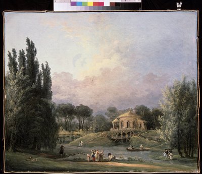 In een park door Hubert Robert