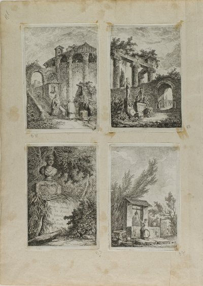 Avonden in Rome door Hubert Robert