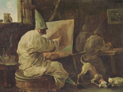 Schilder Buffoons door Hubert Robert
