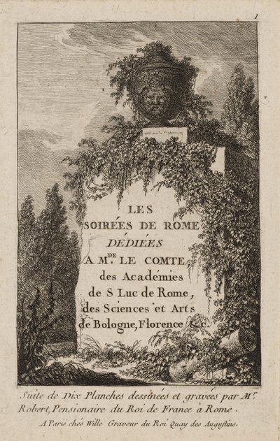 Plaat één uit Avonden in Rome door Hubert Robert
