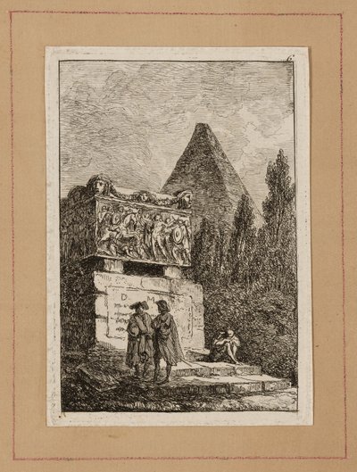 Plaat zes uit Avonden in Rome door Hubert Robert