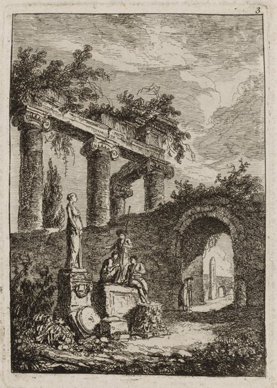 Plaat drie uit Avonden in Rome door Hubert Robert