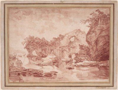 Ruïnes aan zee bij Napels: de "Scola di Virgilio" door Hubert Robert
