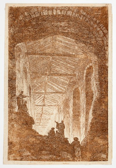 De Antieke Galerij, plaat tien uit Les Soirées de Rome door Hubert Robert