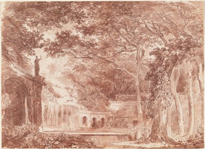 De Ovale Fontein in de tuinen van de Villa d