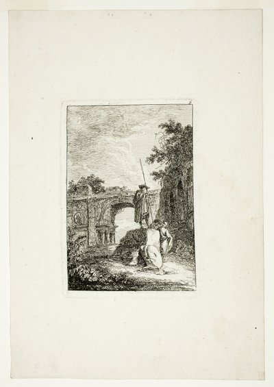 De Triomfboog, plaat acht uit Les Soirées de Rome door Hubert Robert