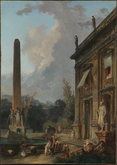 Rondtrekkende minstrelen door Hubert Robert