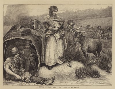 Een zigeunerkamp op Putney Common door Hubert von Herkomer