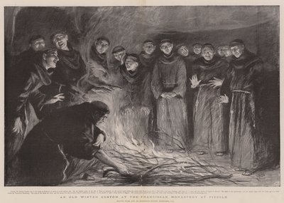 Een oude wintergewoonte in het Franciscaner klooster in Fiesole door Hubert von Herkomer
